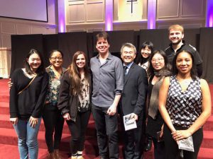 Joshua Bell with UNF students